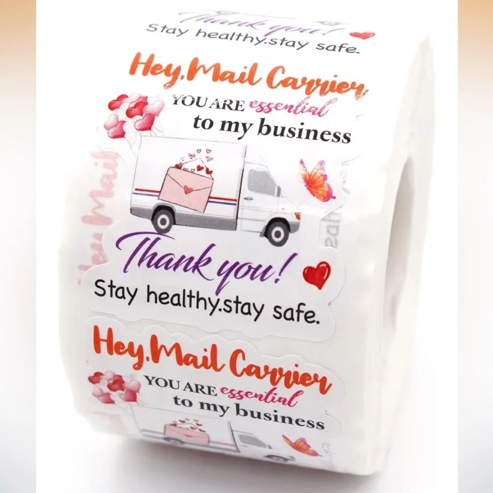 100 1.5” Large Mail Carrier Thank You Stickers!!